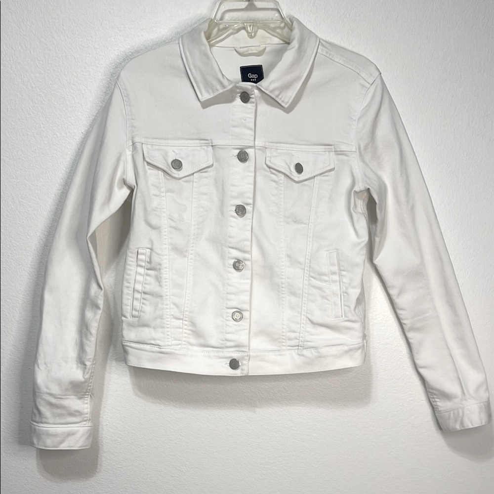 GAP White Jean Jacket Classic Denim Style Size Small PTP 19” GUC